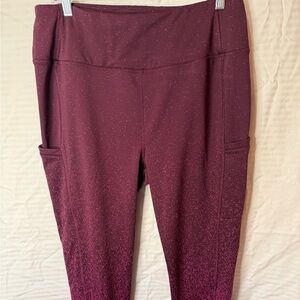 Talbots XL Winter Burgundy Speckled Leggings Pristine Condition